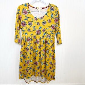 Matilda Jane Mustard Yellow Floral A Place in the Sun Dress Women’s Medium